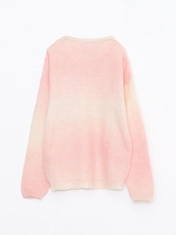 Bisiklet Yaka Batik Desenli Uzun Kollu K?z ?ocuk Triko Kazak - Waikiki фото 2