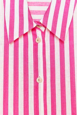 STRIPED LINEN BLEND SHIRT - Zara фото 7