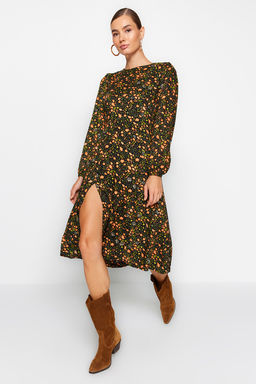 TRENDYOLMILLA Cok Renkli Y?rtmacl? Desenli Dokuma Elbise TWOAW23EL00325 фото 2