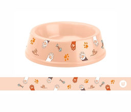Цена за 3 шт. Миска пластиковая "МОЙ БРО - Любимые лапки!, цвет бежевый 21*6,5см (логотип на миске) 700мл