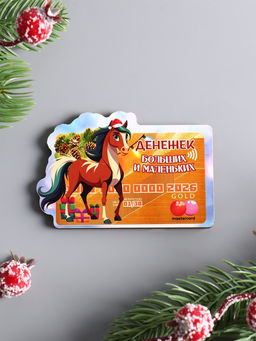 Цена за 4 шт. Магнит на холодильник Лошадка. Денег больших и маленьких, 5?7.5 см - Хорошие сувениры фото 2