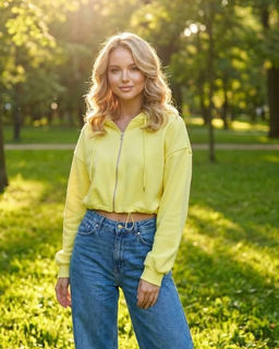 K13390 Толстовка с капюшоном ЖЕЛТЫЙ