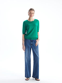 Bisiklet Yaka D?z K?sa Kollu Kad?n Triko Kazak - Waikiki фото 2