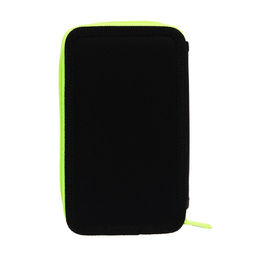 Пенал школьный, 2 секции, 11×19 см «Чёрный-ярко-салатовый»