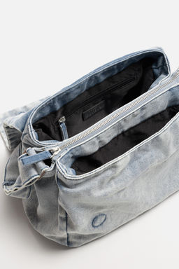 WASHED-EFFECT DENIM CROSSBODY BAG - Zara фото 4