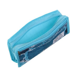 Пенал школьный на молнии 2 отделения «Джинса», МИКС