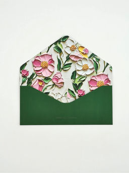 Цена за 2 шт. Конверт подарочный Яркие цветы, софт-тач, тиснение, 19?9 см