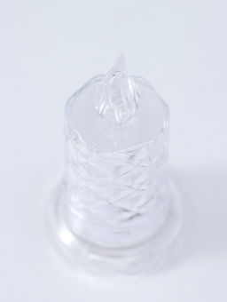 Цена за 4 шт. Светодиодная свеча LED - ночник RISALUX «С подтёками, грани», 3×LR41, прозрачный, 3.5×3.5×7 см