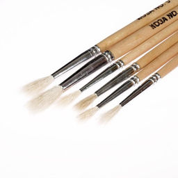 Набор кистей для рисования, коза, 6 штук, № 1, 2, 3, 4, 5, 6, круглые, деревянная ручка, международный размер