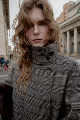 CHECKED DOUBLE-BREASTED JACKET - Zara фото 3