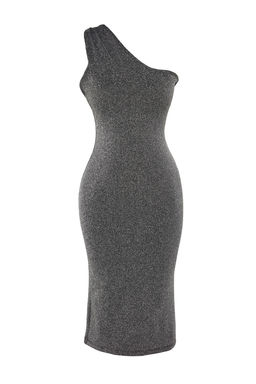 Antrasit Vucuda Oturan Orme Par?lt?l? S?k Abiye Elbise TPRSS23EL00480 - Trendyolmilla фото 7