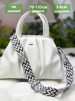 LACCOMA ремень 1000-ромб-3,8-коричн/бел полиэстр