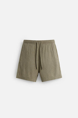 GEOMETRIC PRINT JACQUARD BERMUDA SHORTS - Zara фото 8
