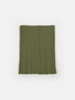 Снуд из смесовой шерсти Олива вертикальная вязка - Bungly фото 3