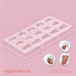 Форма для шоколада и конфет KONFINETTA Драгоценные камни, 33?16.2 см, 16 ячеек, 2.5?3/4.5 см, прозрачная