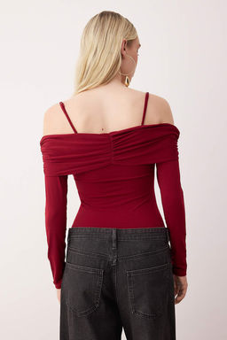 Siyah Carmen Yaka Orme Body TPRAW26BD00022 - Trendyolmilla фото 7