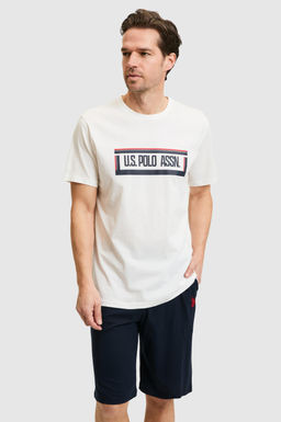 Erkek Beyaz Pijama Tak_m_