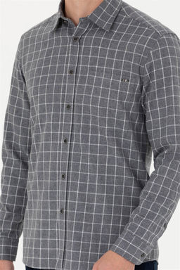 U. S. Polo Assn Мужская серая рубашка с длинным рукавом - U.s. polo assn фото 6