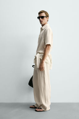 PANTAL?N RELAXED FIT 100% LINO / Crudo