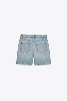 TRF MID-WAIST DENIM BERMUDA SHORTS - Zara фото 9