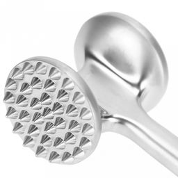 Молоток для отбивания мяса алюминиевый двухсторонний "Люкс" 22см, основание-5,5х4х4см, на картоне (Китай)