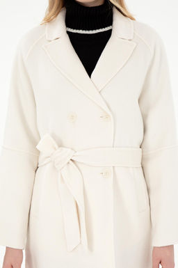 Женское кремовое пальто с вышивкой Неожиданная скидка в корзине - U.s. polo assn фото 6