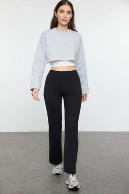 Siyah S?cak Tutan Ici Sardonlu K?sl?k Dalg?c/Scuba Kumas Orme Spor Esofman Alt? THMAW25EA00009 - Trendyolmilla фото 2