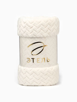 Плед «Этель» Zig-zag, 150×200 см, корал-флис, молочный