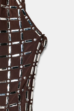 SHORT MESH DRESS WITH SPARKLES