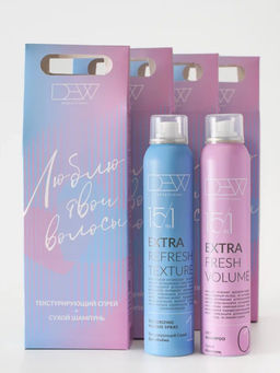 DEW Professional Набор для волос: Текстурирующий спрей + Сухой шампунь, 200 мл x 2