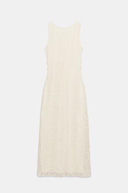 VESTIDO MIDI CROCHET CUT OUT ABALORIOS / Blanco roto - Zara фото 7
