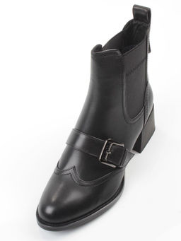01-J4B-9A BLACK Ботинки "Челси" демисезонные женские (натуральная кожа, байка)