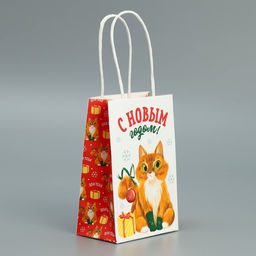 Пакет крафтовый С Новым годом, 15 10 6 см - Дарите счастье фото 2