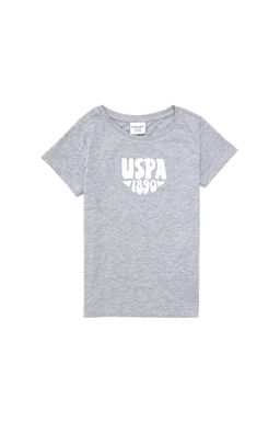 Серая меланжевая базовая футболка для девочек