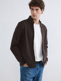 Dik Yaka Erkek Fermuarl? Sweatshirt