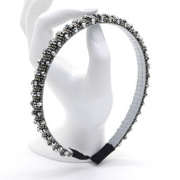 Ободок для волос с цирконом, цвет серебристый