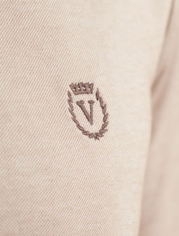 Джемпер хенли из полотна пике с меланжевым плетением с эластаном - Vilatte фото 3