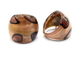 Перстень из муранского стекла модель 3 цв.золотисто-сиреневый