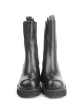 01-GZ6115-X81 BLACK Ботильоны демисезонные женские (натуральная кожа, байка)