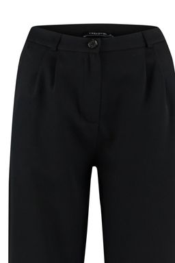 Siyah Wide Leg/Genis Paca Pilili Dokuma Kumas Pantolon TWOAW22PL0475