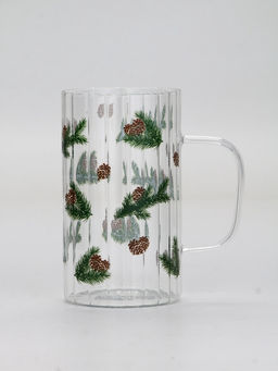Кружка новогодняя стеклянная «Шишки», 350 мл