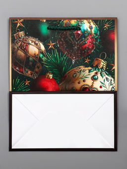 Цена за 2 шт. Пакет подарочный новогодний ламинированный, «Новогодний», 18×10×22.3 см