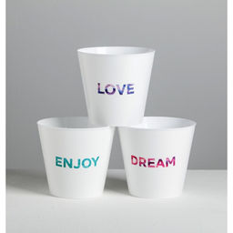 Набор кашпо 3 в 1 Dream, enjoy, love, тиснение, 0.8 л, 11×12 см