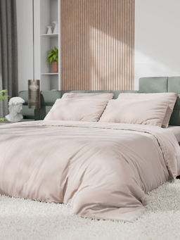 Постельное бельё евро «Этель», тенсель, бежевое