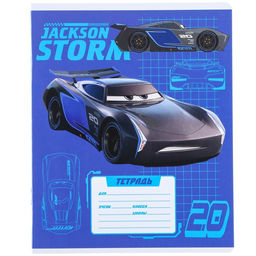 Цена за 12 шт. Тетрадь в клетку 12 листов, 5 видов МИКС, обложка мелованный картон, «Тачки»