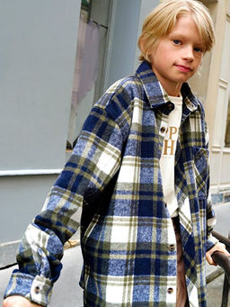 Ekose Uzun Kollu Erkek ?ocuk G?mlek