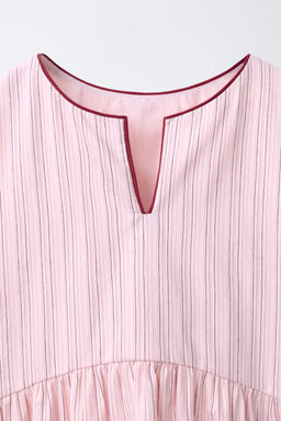 STRIPED DRESS WITH CONTRAST PIPING - Zara фото 3