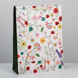 Цена за 2 шт. Пакет подарочный ламинированный, упаковка, Расцветай от счастья, L 28?38?9 см