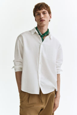Camisa en mezcla de lino Relaxed Fit - H&m фото 9