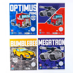 Цена за 10 шт. Тетрадь 18 листов, клетка, Трансформеры 4 вида МИКС, Tansformers - Hasbro фото 2